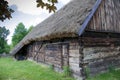 Sierpc, Poland - May 2016: Museum of the Mazovian Village in Sierpc. A village style reconstruction or Skansen. Old barn with