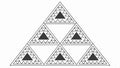 Sierpinski triangle fractal, geometric and mathematical design vector design Generative AI Royalty Free Stock Photo