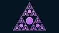 Sierpinski triangle fractal in retro vaporwave glossy girly pink