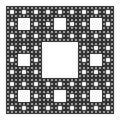 Sierpinski carpet, plane fractal, sixth step