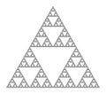 Sierpinski triangle, a plane fractal, seventh iteration step