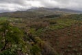 The Sierra de las Nieves mountains in southern Spain with the whitewashed houses and green farms