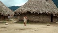 SIERRA DE SANTA MARTA, COLOMBIA - Nov 27, 2019: indigenous child in a Colombian tribe