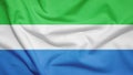 Sierra Leone flag with fabric texture Royalty Free Stock Photo