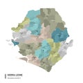 Sierra Leone higt detailed map with subdivisions