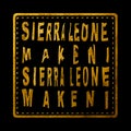 Sierra Leone Makeni Gold Typography Design Royalty Free Stock Photo