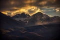 sierra nevada mountains with sunset, California, USA Royalty Free Stock Photo