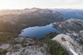 Aerial View of Lake and Sierra Nevada Mountains in California Royalty Free Stock Photo