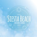 siesta beach label. Vector illustration decorative design Royalty Free Stock Photo