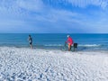 Siesta Key, USA - May 11, 2018: Beach walking on Siesta key beach