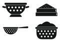 Sieve icons set, simple style