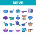 Sieve Kitchen Utensil Collection Icons Set Vector Royalty Free Stock Photo