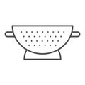 Sieve thin line icon. Colander vector illustration isolated on white. Sifter outline style design, designed for web and