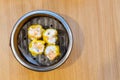 Siew Mai is popular variety in Chinese Dim Sum preparation Royalty Free Stock Photo