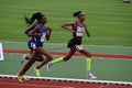 Sifan Hassan running at FBK games in Fanny Blankers Koen Stadium in Hengelo Royalty Free Stock Photo