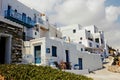 Sifnos island, Greece. Traditional cubic houses built on a cliff in Kastro village. Royalty Free Stock Photo