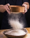 Sift the flour for the homemade dough