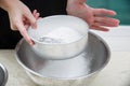 Sifting flour