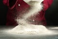 Sifting flour. Sieve for a baking Royalty Free Stock Photo