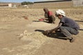 Sifting grain, Ethiopia Royalty Free Stock Photo