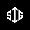 SIG letter logo design with polygon shape. SIG polygon and cube shape logo design. SIG hexagon vector logo template white and Royalty Free Stock Photo