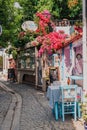 Sigacik streets, seaside town, quiet summer holiday, flowery streets, Seferihisar, Izmir, Turkey