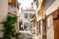 Sigacik streets, seaside town, quiet summer holiday, flowery streets, Seferihisar, Izmir, Turkey