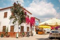 Sigacik streets, seaside town, quiet summer holiday, flowery streets, Seferihisar, Izmir, Turkey