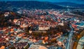 Sighisoara Citadel towering over city Royalty Free Stock Photo