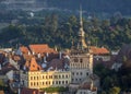 Sighisoara Clock Tower at sunrise Royalty Free Stock Photo