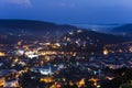 Sighisoara mdieval town at night. Royalty Free Stock Photo