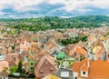 Sighisoara old town panorama, Transylvania Royalty Free Stock Photo