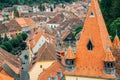 Sighisoara old town panorama view in Romania Royalty Free Stock Photo