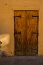 Sighisoara, Romania: Antique wooden door. Beautiful houses in the historic center of the city