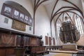 Wide interior view of the Church of the Dominican Monastery in Sighisoara Royalty Free Stock Photo