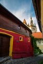 Sighisoara, Romania: Old building in Sighisoara citadel. Tower Clock in Sighisoara