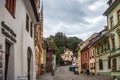 Main street of the Sighisoara citadel. The castle is considered to be an example of Medieval Transylvanian architecture