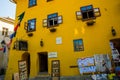 Sighisoara, Romania: View of the ocher-colored house - the birthplace of Vlad Dracula. It was he who inspired Bram Stoker to the