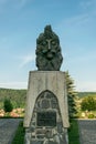 Ancient statue of Vlad Tepes in the old fortress of Sighisoara, Romania