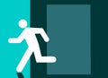 Sighn enter man from door vector illustration. Royalty Free Stock Photo