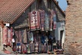 Sighnaghi, Georgia 05/10/2019 In the city of love craft market selling carpets