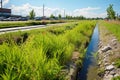 sight of a bio-swale for stormwater management