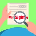 Sight day concept background, flat style Royalty Free Stock Photo