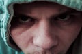 Sight of an evil men in the hood Royalty Free Stock Photo