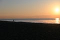 The sight of fishing. Surf casting on the beach. Royalty Free Stock Photo