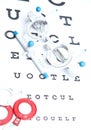 Sight measuring spectacles & eye chart