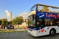 Sight seeing bus and Hagia Sophia Royalty Free Stock Photo