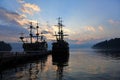 Sight seeing ships on Lake Ashi, Japan