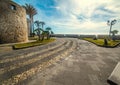 Sighting tower in Alghero seafront in springtime