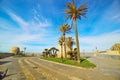 Sighting tower and palm trees in Alghero